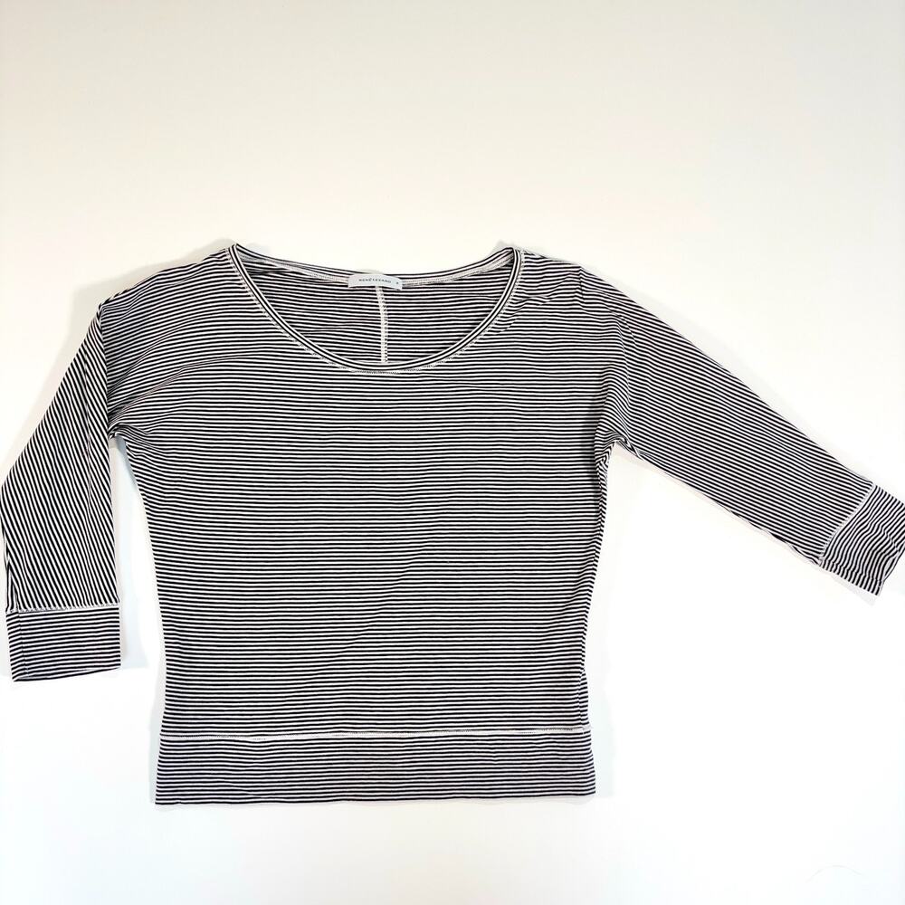 René Lezard Striped Top 3/4 Sleeve Blue White Relaxed Fit Womens 38 (US M)